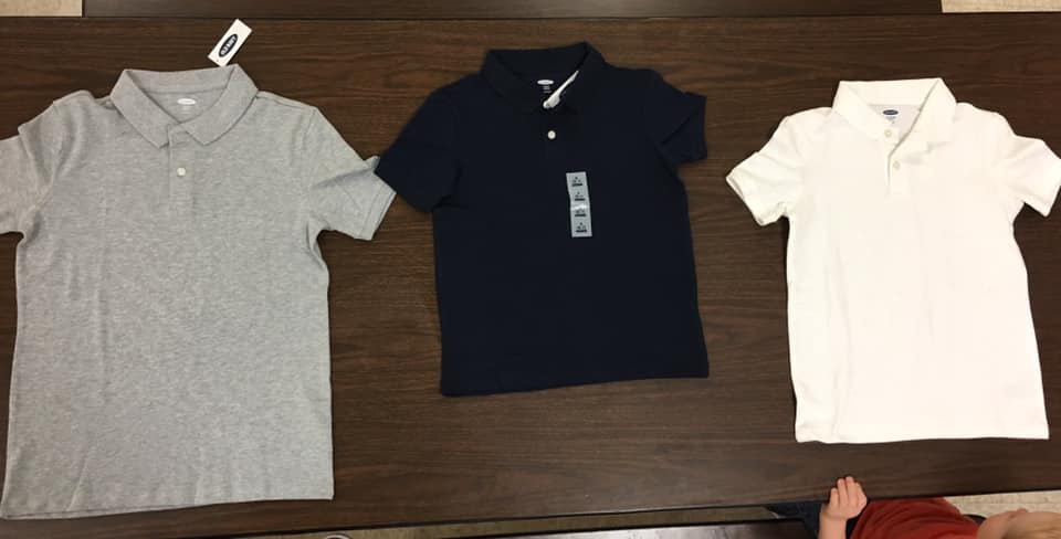 Gray Polo Shirt, Navy Blue Polo Shirt, White Polo Shirt